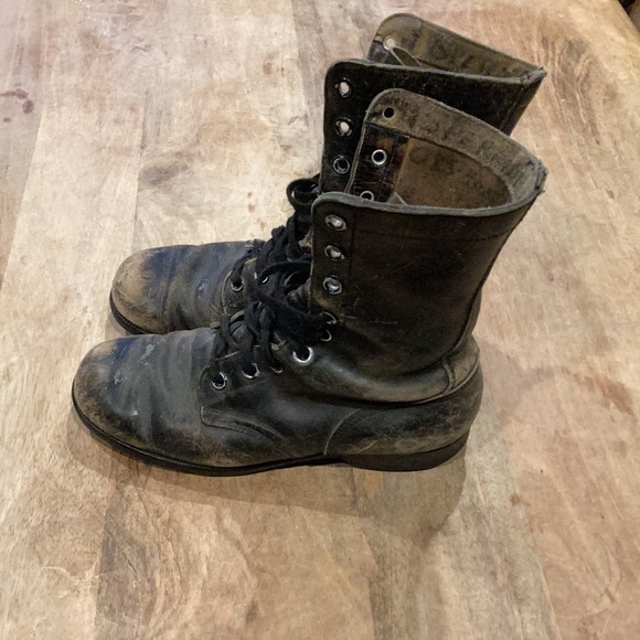 Rustic Leather Combat Boots - Picture 3 of 6
